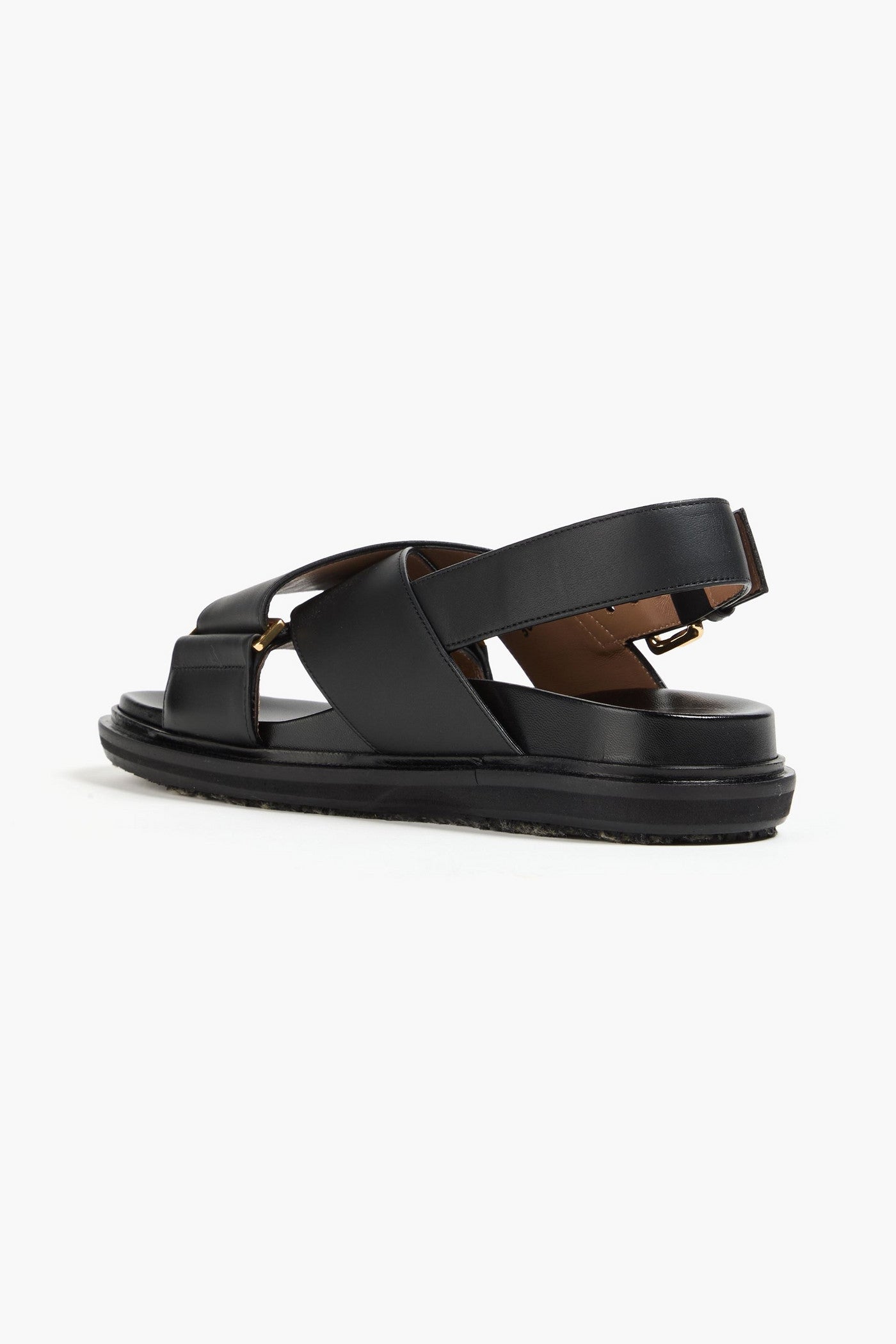 Marni Fussbett Leather Slingback Sandals Black Women's