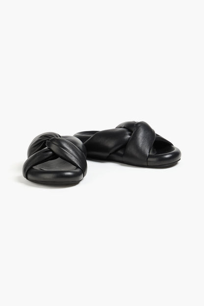 Marni Twisted Leather Sandals Black Women's
