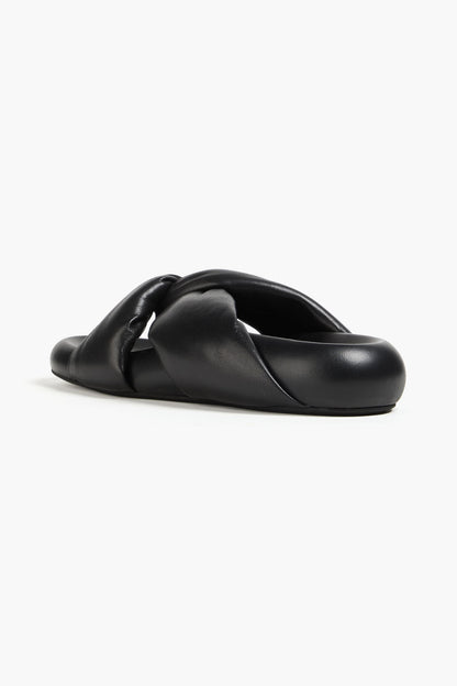 Marni Twisted Leather Sandals Black Women's