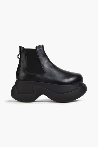 Marni Leather Platform Chelsea Boots Black Women's