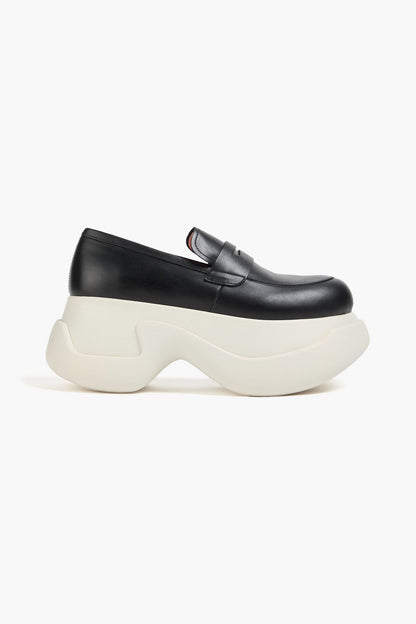 Marni Leather Platform Loafers Black Women's