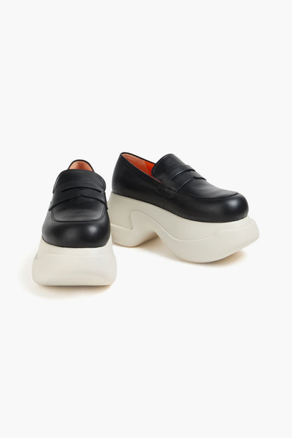 Marni Leather Platform Loafers Black Women's