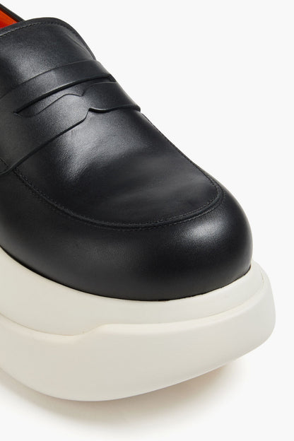 Marni Leather Platform Loafers Black Women's