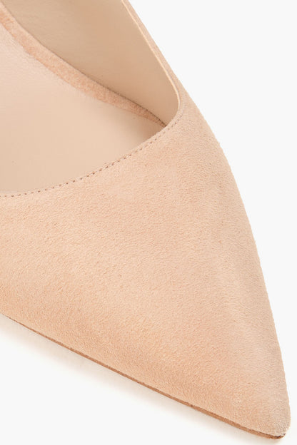 Stuart Weitzman Leigh 50 Suede Slingback Pumps Sand Women's
