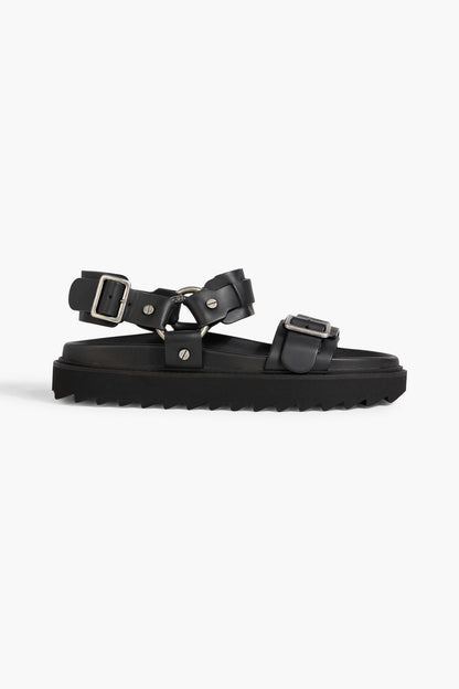 Acne Studios Buckled Leather Sandals Black Women's