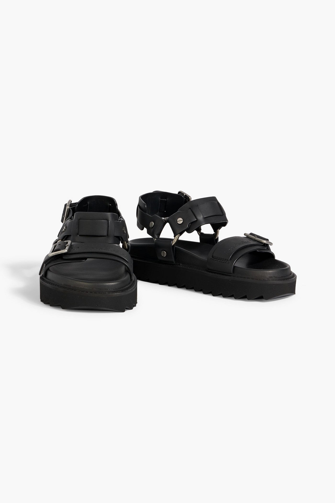 Acne Studios Buckled Leather Sandals Black Women's