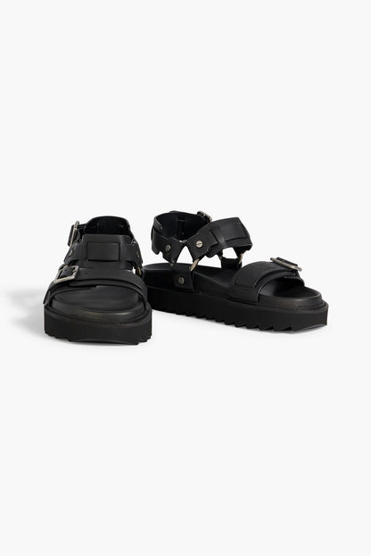 Acne Studios Buckled Leather Sandals Black Women's