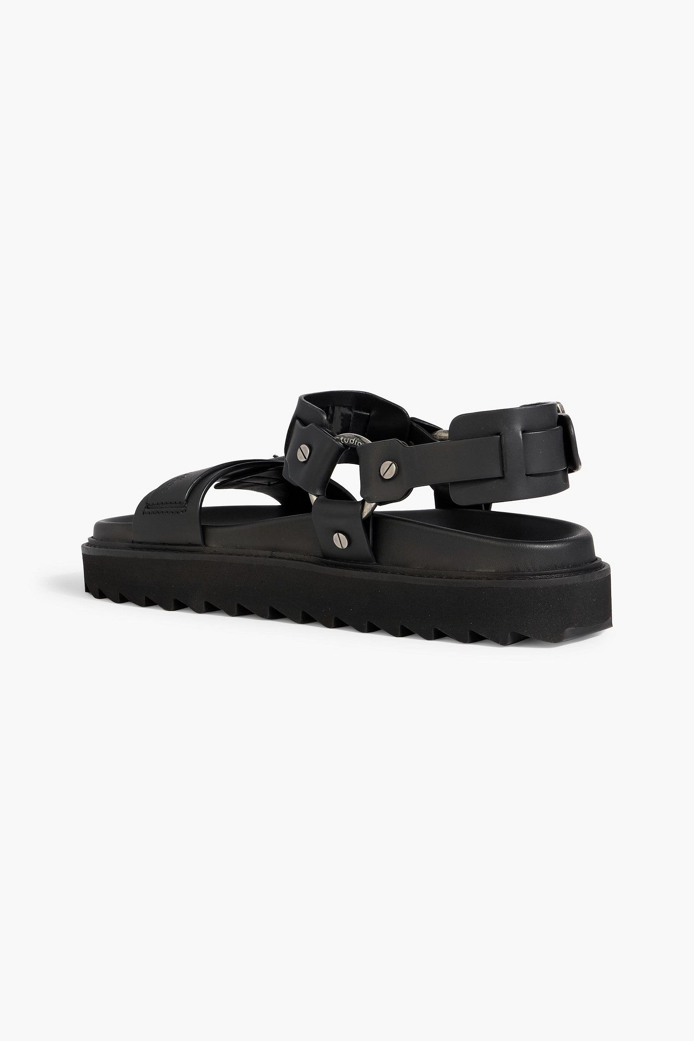 Acne Studios Buckled Leather Sandals Black Women's