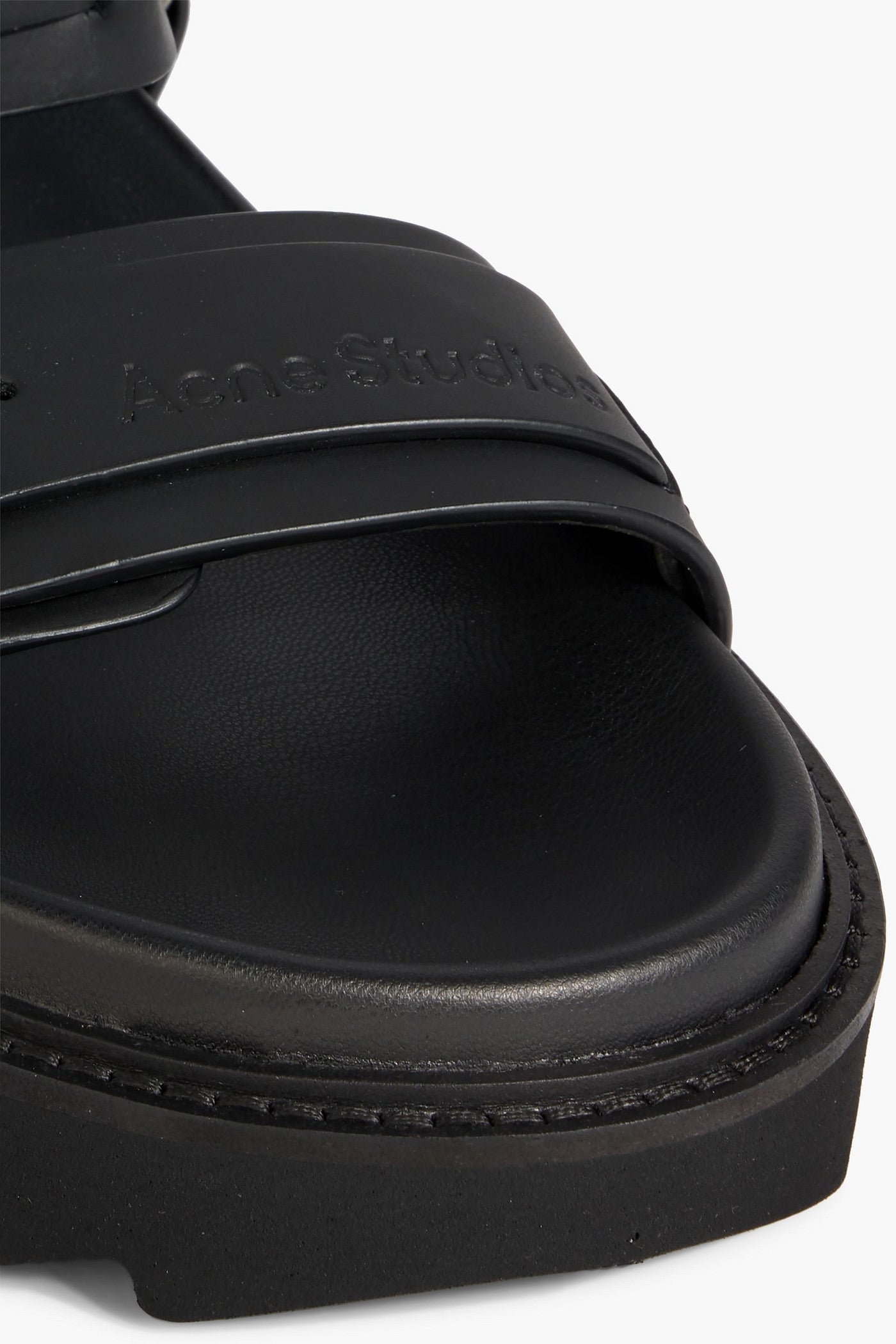 Acne Studios Buckled Leather Sandals Black Women's