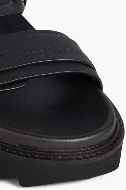 Acne Studios Buckled Leather Sandals Black Women's