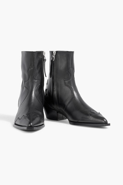 Aeyde Hester Leather Cowboy Boots Black Women's