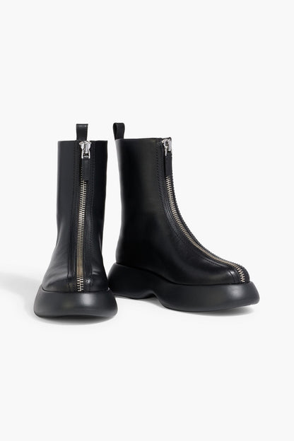 3.1 Phillip Lim Mercer Leather Platform Ankle Boots Black Women's