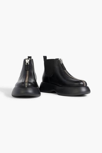3.1 Phillip Lim Mercer Leather Platform Ankle Boots Black Women's