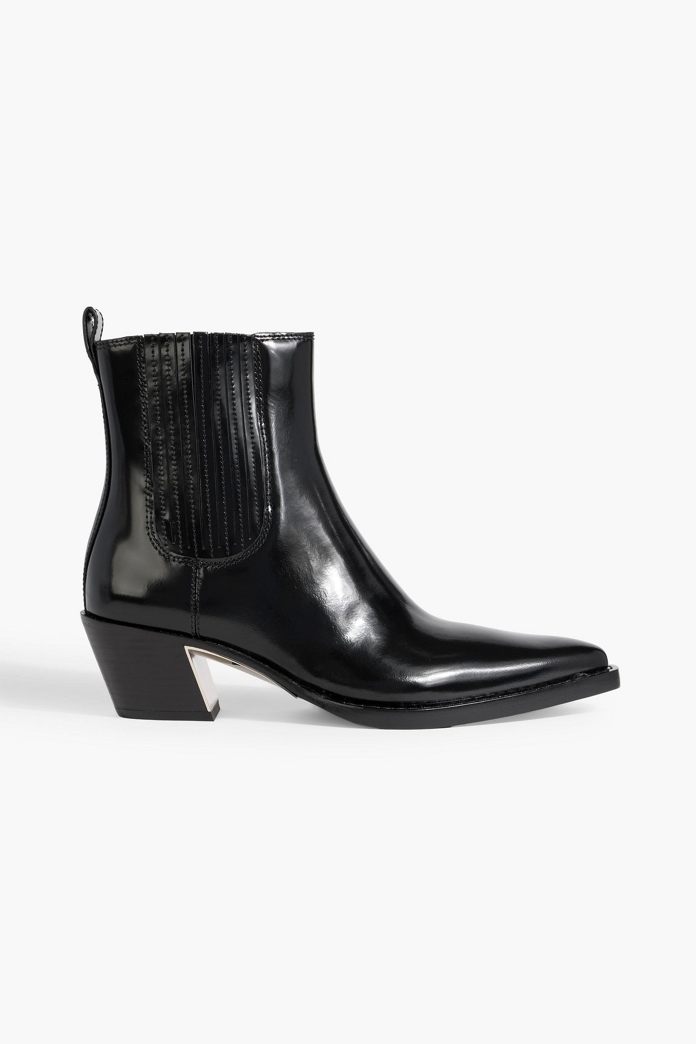 3.1 Phillip Lim Downtown Glossed-Leather Ankle Boots Black Women's