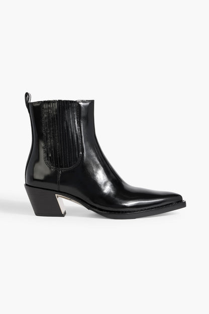 3.1 Phillip Lim Downtown Glossed-Leather Ankle Boots Black Women's