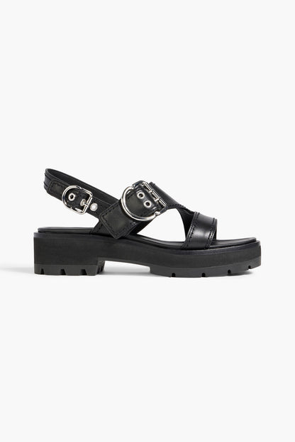 3.1 Phillip Lim Z-Strap Leather Slingback Sandals Black Women's