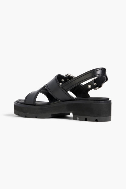 3.1 Phillip Lim Z-Strap Leather Slingback Sandals Black Women's