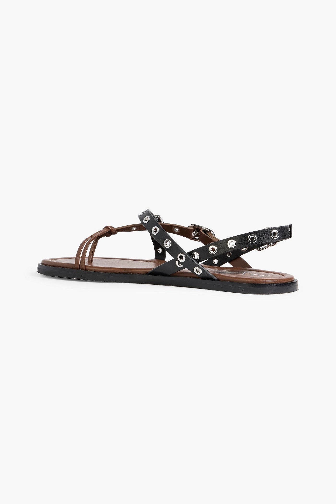 3.1 Phillip Lim Two-Tone Leather Slingback Sandals Black Women's
