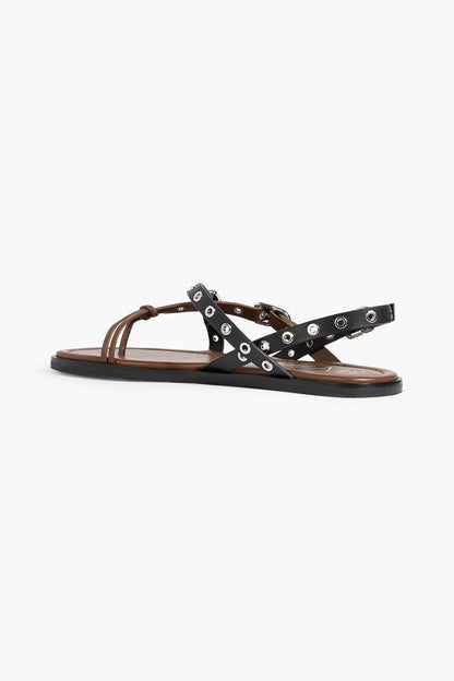 3.1 Phillip Lim Two-Tone Leather Slingback Sandals Black Women's