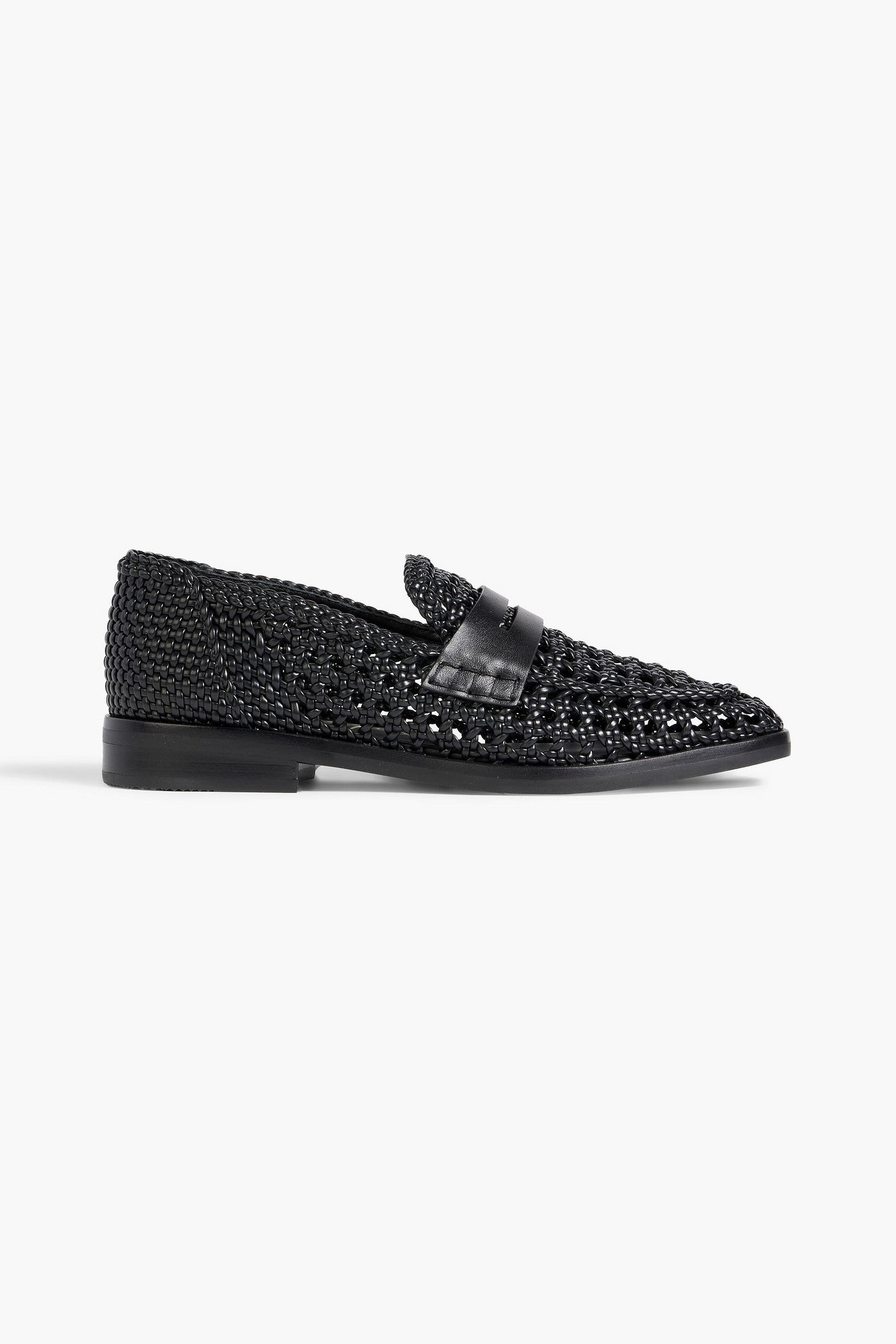 3.1 Phillip Lim Woven Leather Loafers Black Women's
