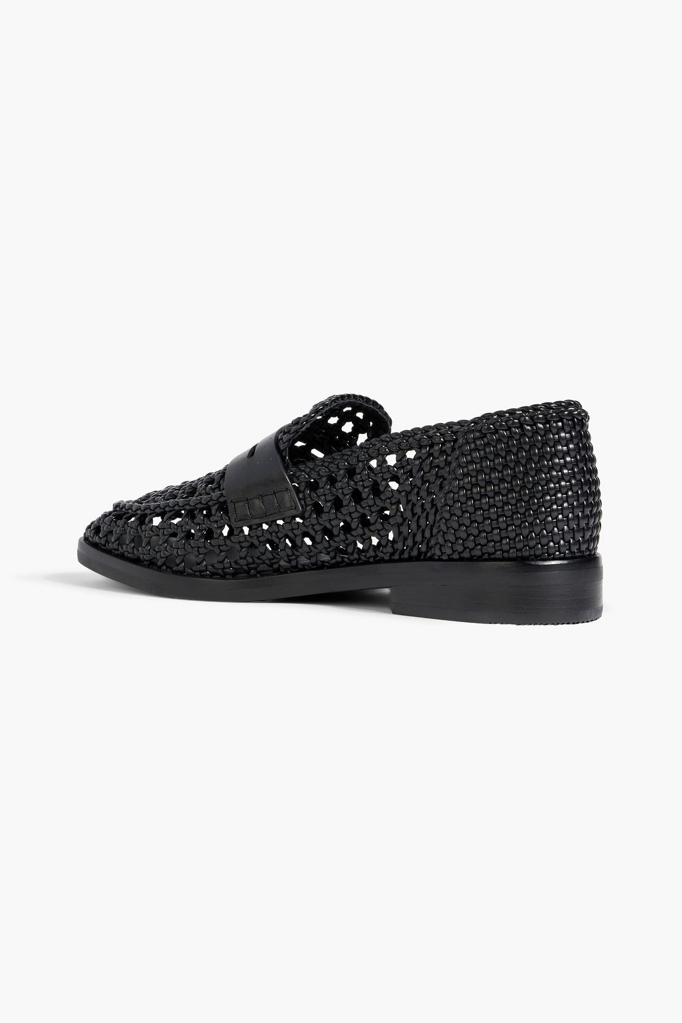 3.1 Phillip Lim Woven Leather Loafers Black Women's