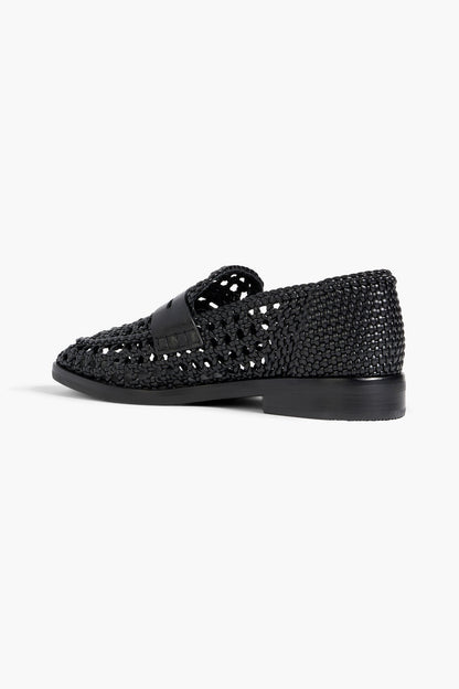 3.1 Phillip Lim Woven Leather Loafers Black Women's