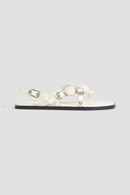 3.1 Phillip Lim Knotted Leather Slingback Sandals Off-White Women's