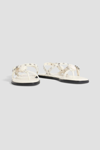 3.1 Phillip Lim Knotted Leather Slingback Sandals Off-White Women's