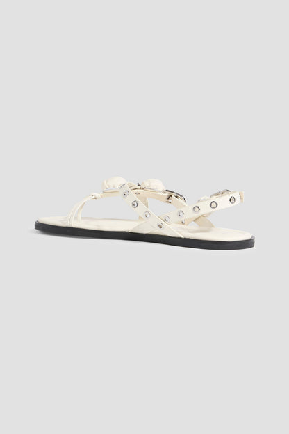 3.1 Phillip Lim Knotted Leather Slingback Sandals Off-White Women's