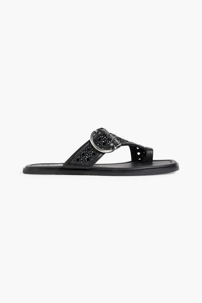 3.1 Phillip Lim Z-Strap Macram Leather Sandals Black Women's