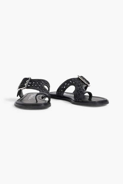 3.1 Phillip Lim Z-Strap Macram Leather Sandals Black Women's