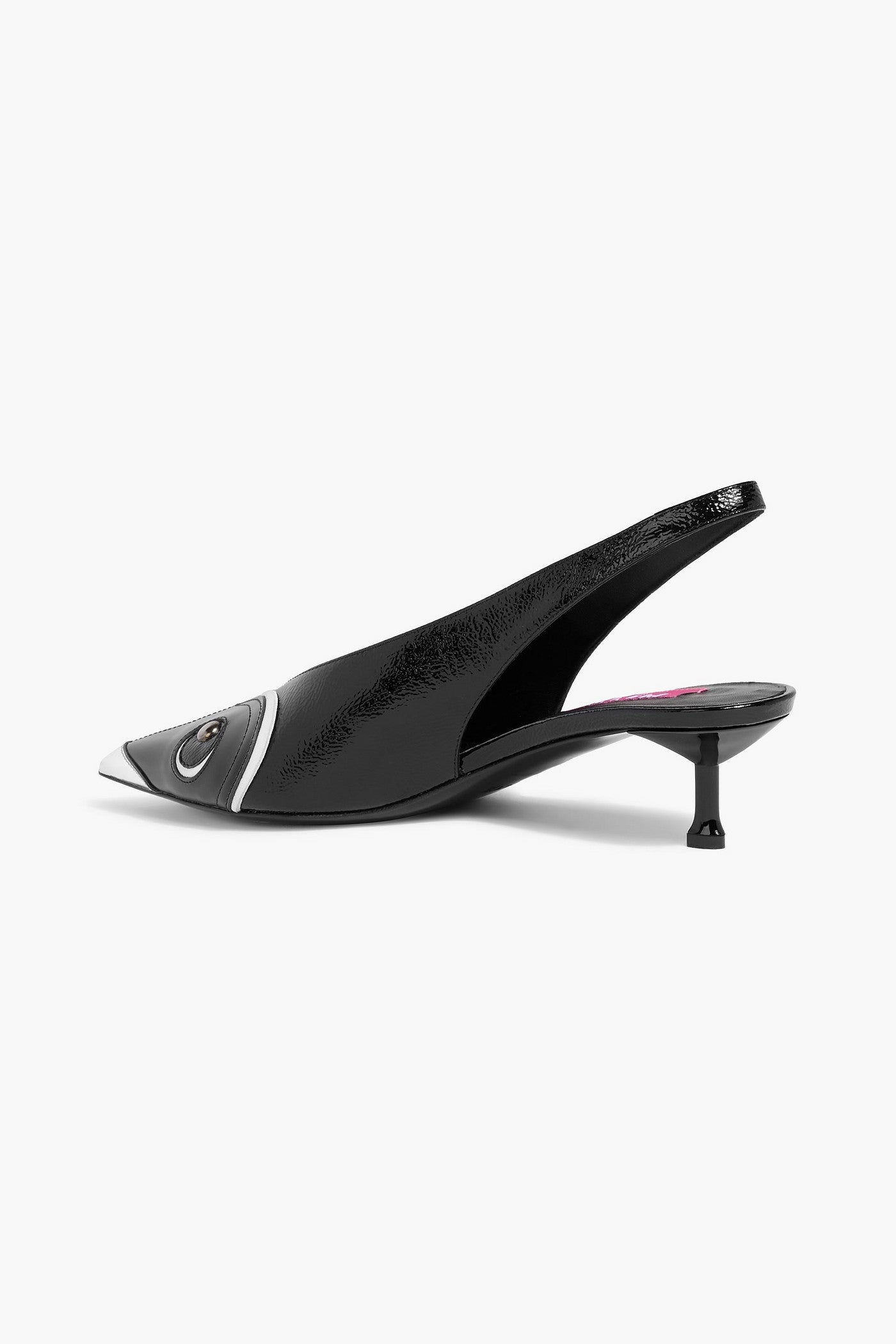 Pucci Embellished Smooth And Patent-Leather Slingback Pumps Black Women's