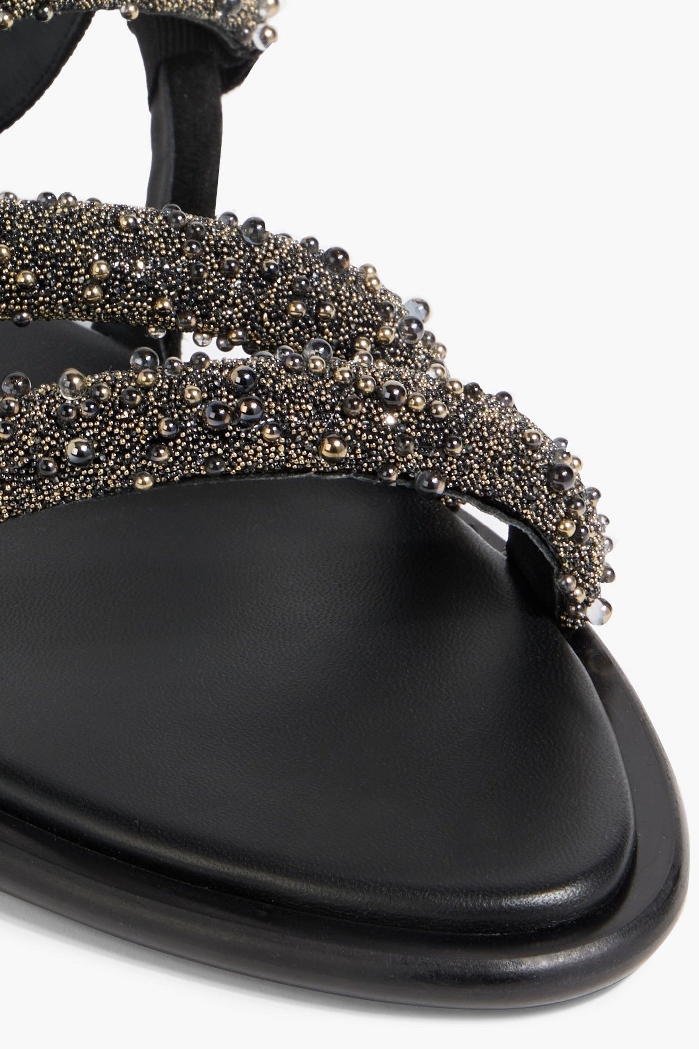 Pucci Bead-Embellished Leather Slingback Sandals Black Women's