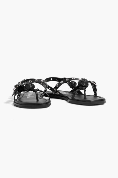 3.1 Phillip Lim Knotted Leather Slingback Sandals Black Women's