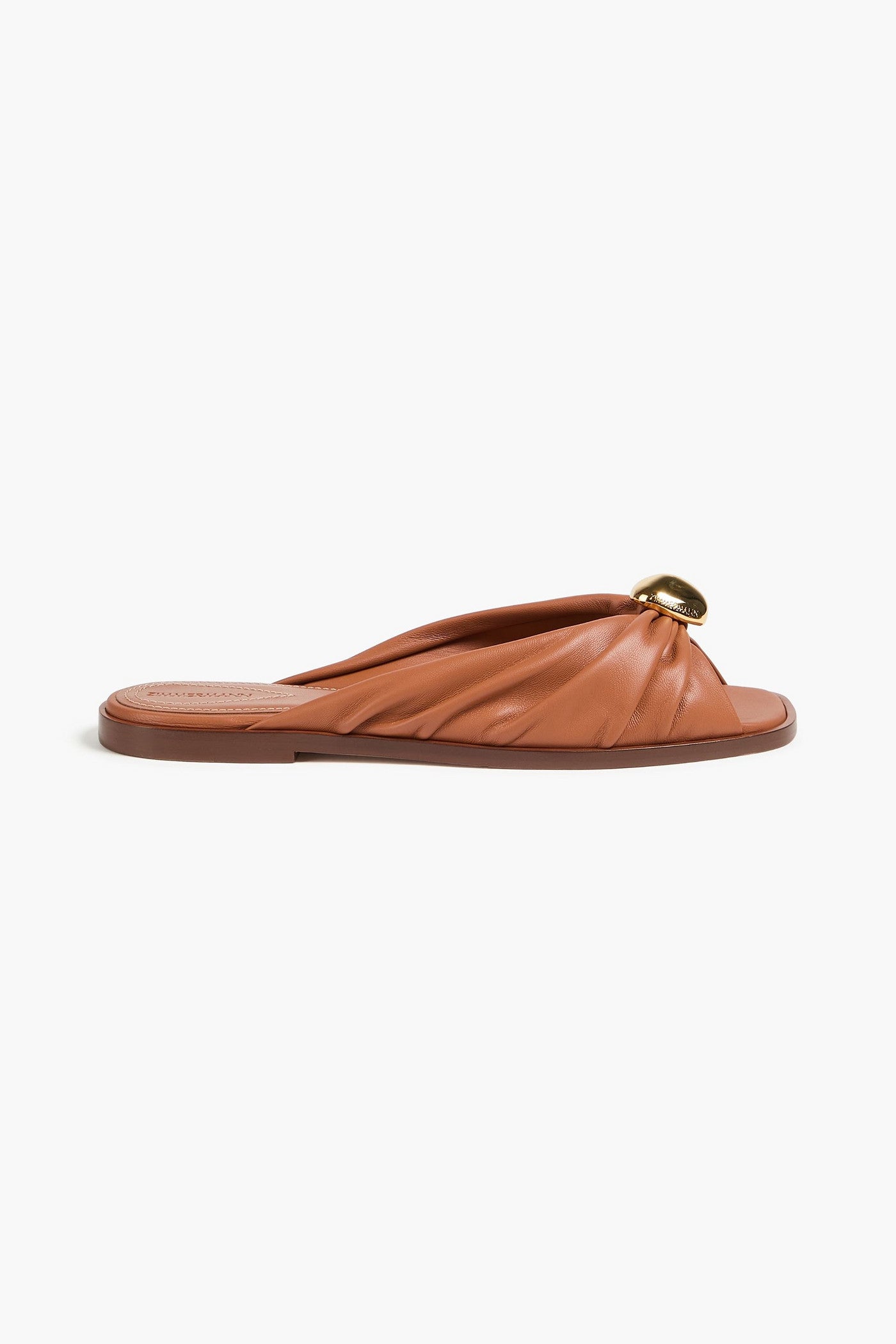 Zimmermann Embellished Leather Slides Brown Women's