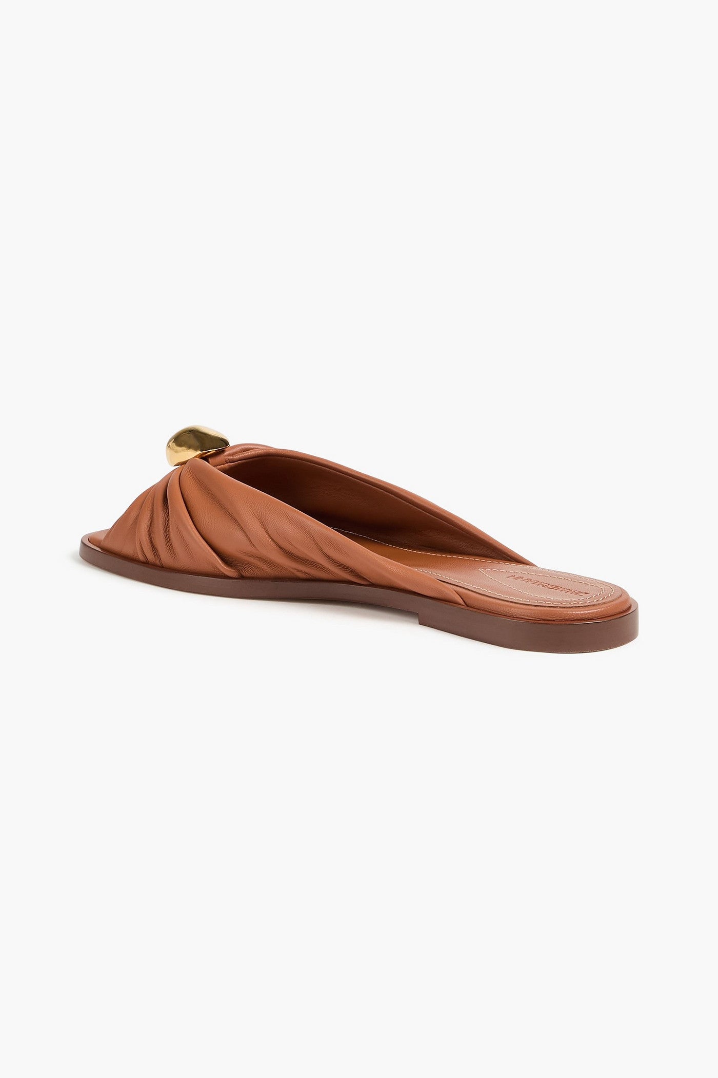 Zimmermann Embellished Leather Slides Brown Women's