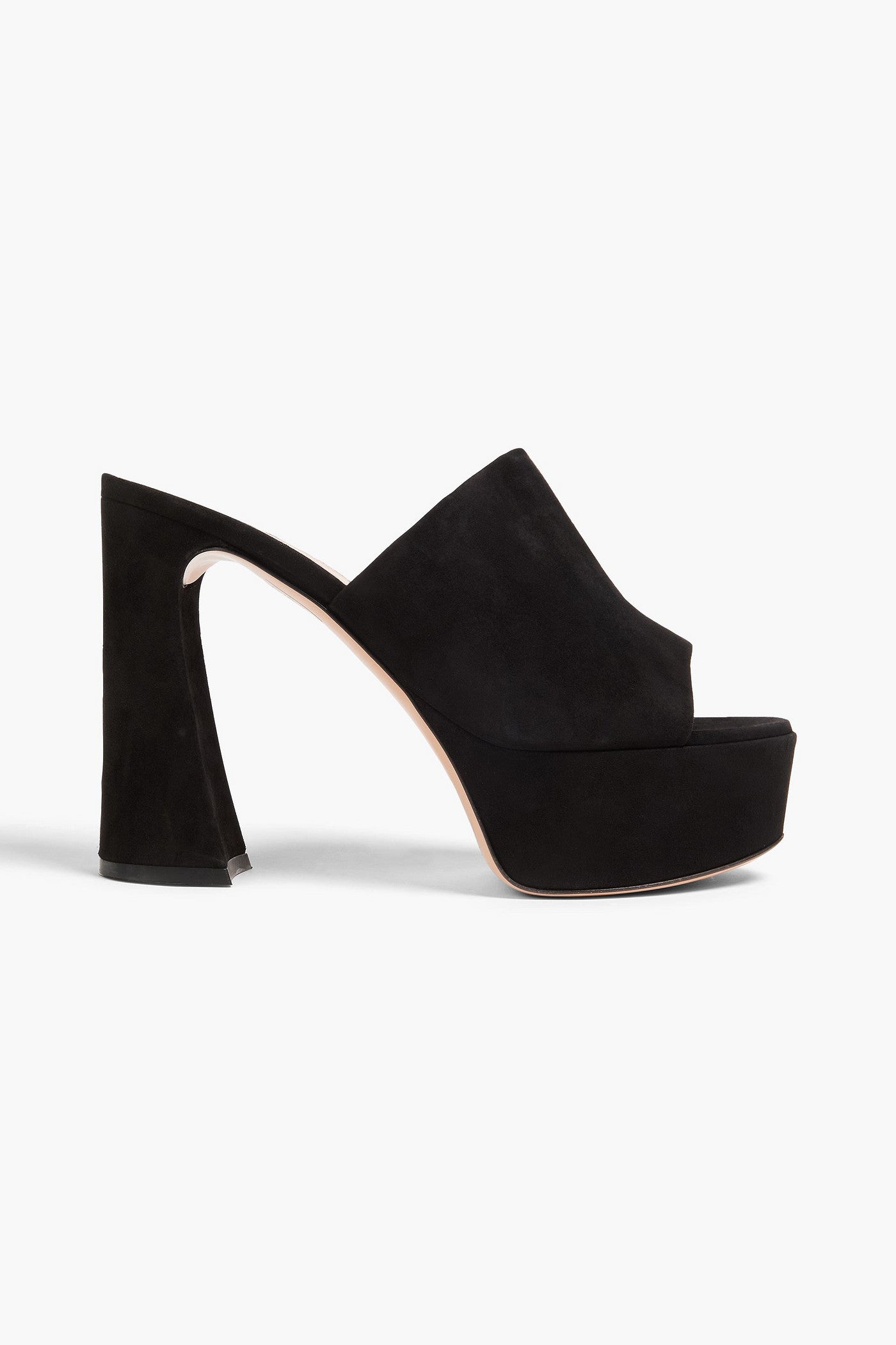 Gianvito Rossi Holly 120 Suede Platform Mules Black Women's