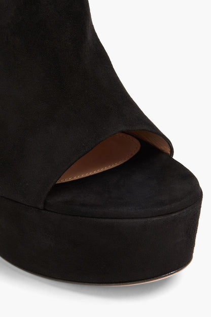 Gianvito Rossi Holly 120 Suede Platform Mules Black Women's