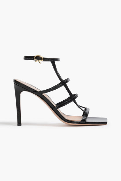 Gianvito Rossi Mondry 95 Leather Sandals Black Women's