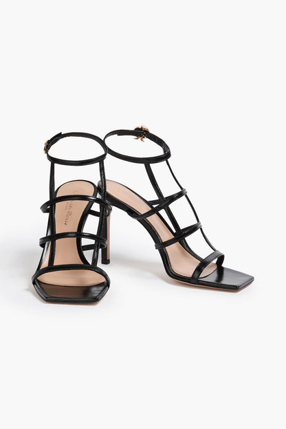 Gianvito Rossi Mondry 95 Leather Sandals Black Women's