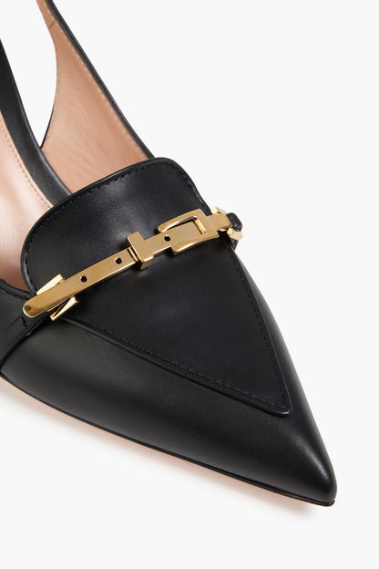Gianvito Rossi Carrey 70 Embellished Leather Slingback Pumps Black Women's
