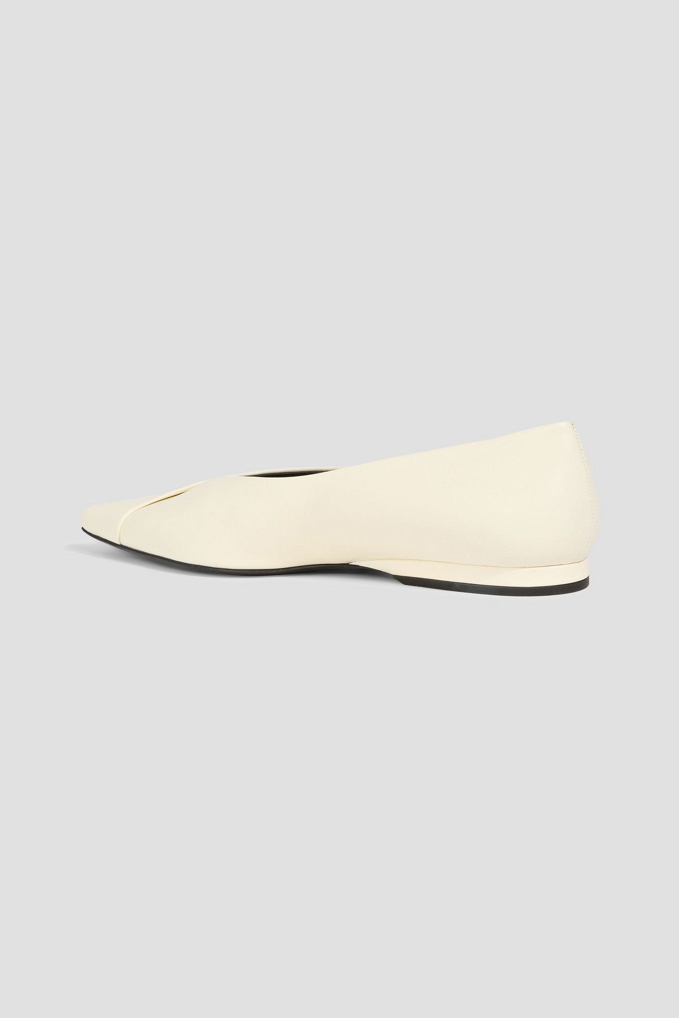 Loulou Studio Barsi Leather Point-Toe Flats Cream Women's