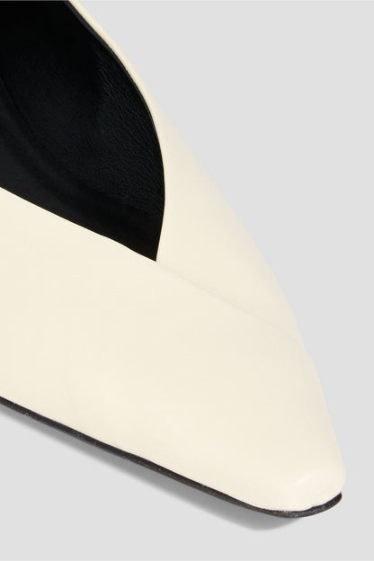 Loulou Studio Barsi Leather Point-Toe Flats Cream Women's