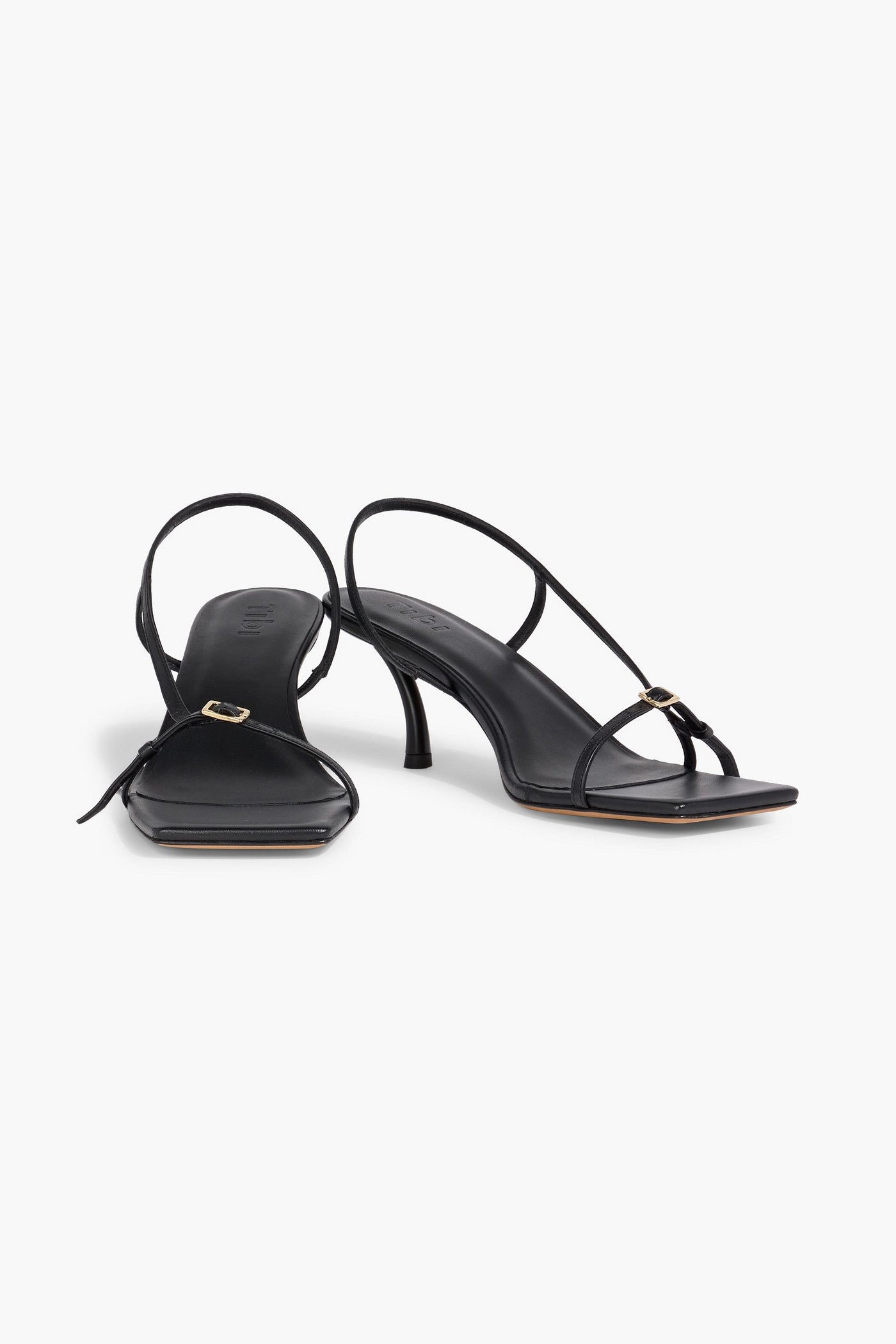 Tibi Kendrick Leather Slingback Sandals Black Women's