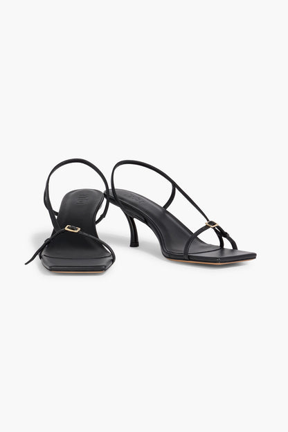 Tibi Kendrick Leather Slingback Sandals Black Women's