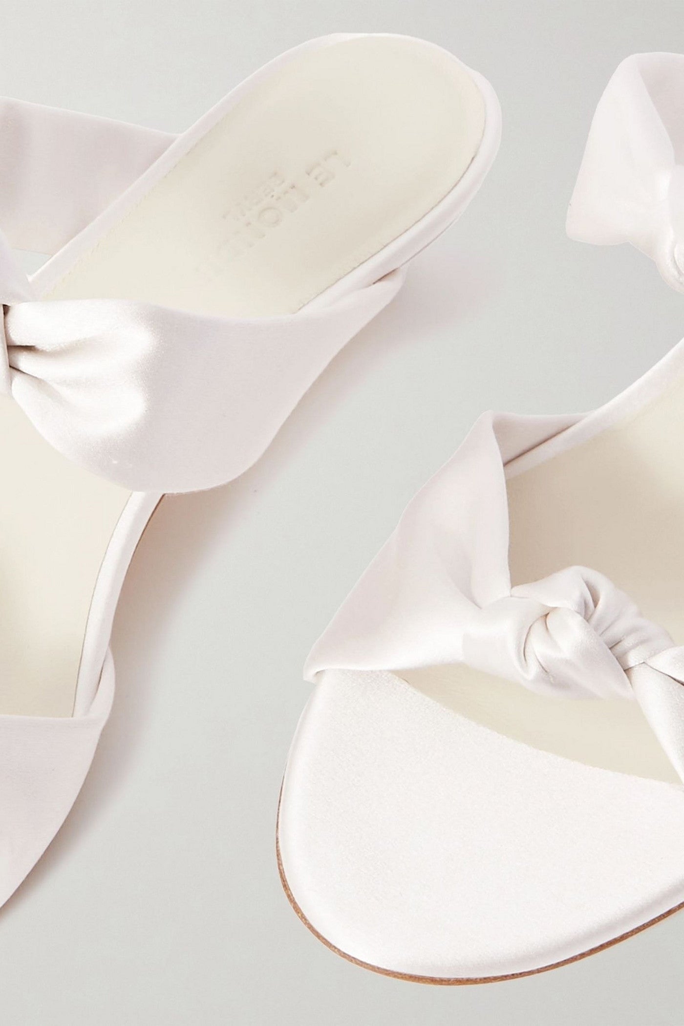 Le Monde Beryl Knot Satin Sandals Ivory Women's