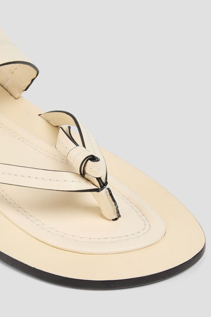 Farm Rio Leather Sandals Ivory Women's
