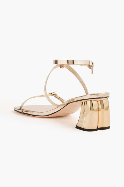 Farm Rio Mirrored-Leather Sandals Gold Women's
