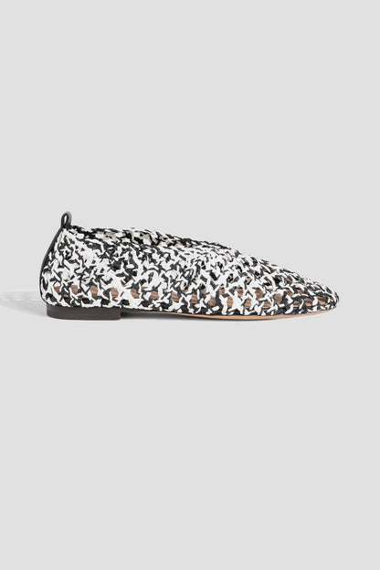 Mansur Gavriel Woven Leather Ballet Flats Black Women's