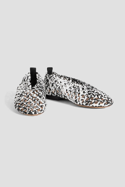 Mansur Gavriel Woven Leather Ballet Flats Black Women's